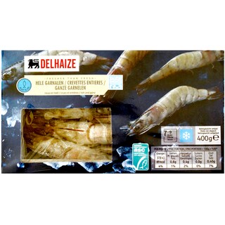 Delhaize | Creveti intregi congelati 400g