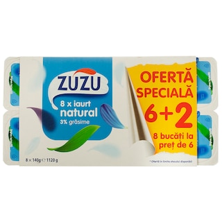 Zuzu | Iaurt natural 3% grasime 8x140g