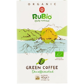 Rubio | Cafea verde bio decafeinizata 20 pliculete 20x2g