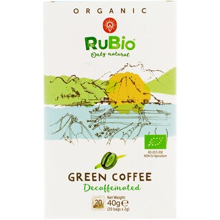 Rubio | Cafea verde bio decafeinizata 20 pliculete 20x2g