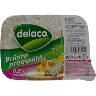 Delaco | Branza proaspata 0.2% grasime 250g