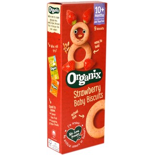 Organix | Biscuiti bio cu capsuni pentru bebelusi 54g