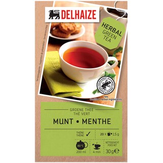 Delhaize | Ceai verde cu menta 20x1.5g