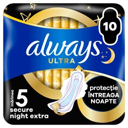 Always | Absorbante marimea 5 Secure Night Extra, 10 bucati