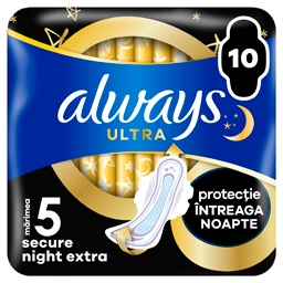 Always | Absorbante marimea 5 Secure Night Extra, 10 bucati