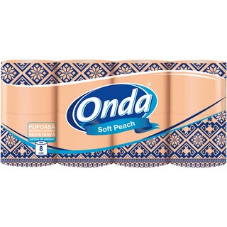 Onda | Soft Peach | Hartie igienica 8 role cu 3 straturi