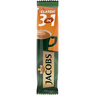 Jacobs | Amestec de cafea solubila, pudra pentru cafea si zahar 3in1 Classic 15.2g