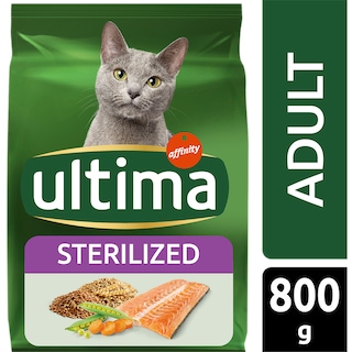 Ultima | Hrana uscata cu somon pentru pisici adulte sterilizate 800g