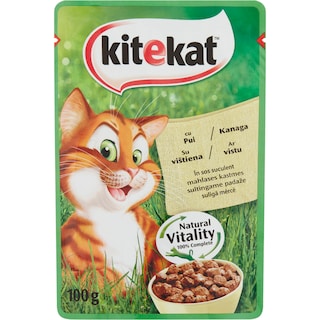 Kitekat | Hrana umeda pentru pisici adulte cu pui in sos suculent 100g