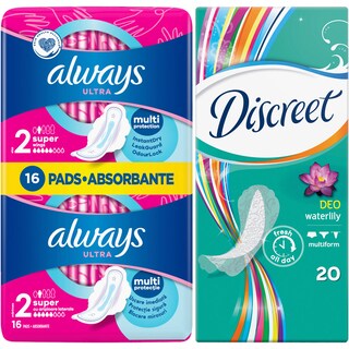 Always | Absorbante Super 16 bucati + Absorbante zilnice Waterlily 20 bucati