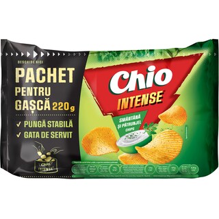 Chio | Intense | Chipsuri cu gust de smantana si patrunjel 220g