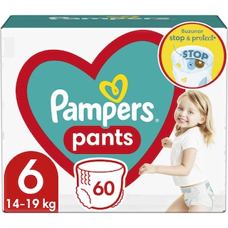 Pampers | Scutece chilotel bebelusi Marimea 6, 14-19 kg, 60 buc
