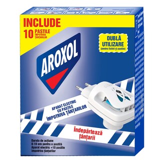 Aroxol | Aparat electric cu pastile impotriva tantarilor, 10 pastile