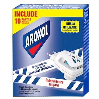 Aroxol | Aparat electric cu pastile impotriva tantarilor, 10 pastile