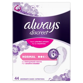 Always Discreet | Absorbante zilnice incontinenta urinara Normal, 44 bucati