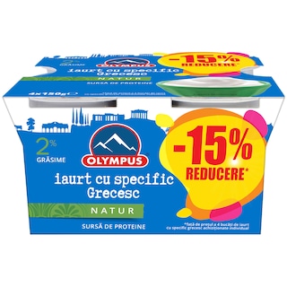 Olympus | Iaurt cu specific grecesc 2% grasime 4x150g