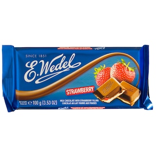 Wedel | Ciocolata cu lapte si umplutura de capsune 100g