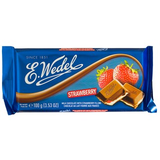 Wedel | Ciocolata cu lapte si umplutura de capsune 100g