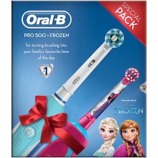 Oral-B | Set Periuta electrica pentru adulti Pro 500 & Periuta electrica pentru copii Vitality Frozen