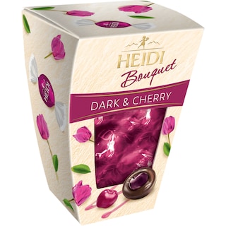 Heidi | Bouquete | Praline din ciocolata amaruie cu cirese confiate Dark & Cherry 155g