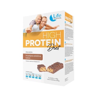 LifeNutrition | Baton crocant cu ciocolata si cocos 6x40g