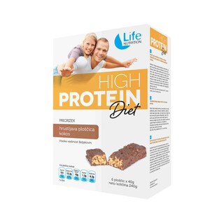 LifeNutrition | Baton crocant cu ciocolata si cocos 6x40g