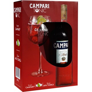 Campari | Pachet Campari + 1 pahar sticla 700ml