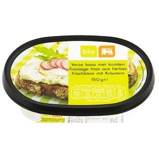 Delhaize Bio | Branza proaspata bio, cu ierburi, usturoi si patrunjel 150g