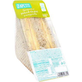 Mega Apetit | Sandwich cu sunca de pui si mozzarella 165g