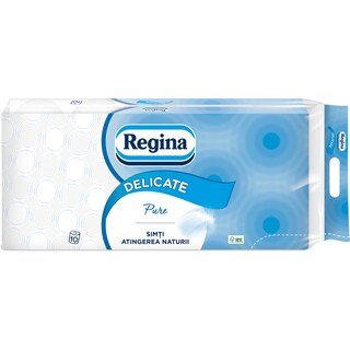Regina | Delicate | Hartie igienica Delicate Pure, 3 straturi, 10 role
