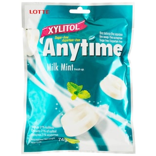 Anytime | Bomboane cu xylitol aroma milk mint 74g