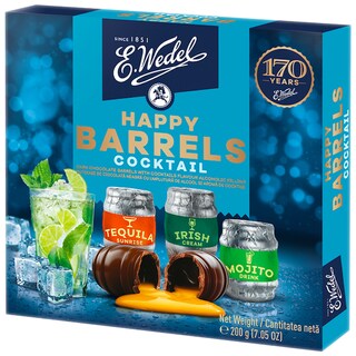 Wedel | Butoiase de ciocolata neagra cu umplutura de alcool 200g