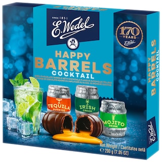 Wedel | Butoiase de ciocolata neagra cu umplutura de alcool 200g