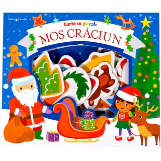 (bucata) | Carte Bebe invata cu puzzle Mos Craciun