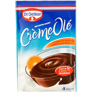 Dr. Oetker | Creme Ole | Praf pentru desert cu gust de ciocolata neagra si portocale 76g