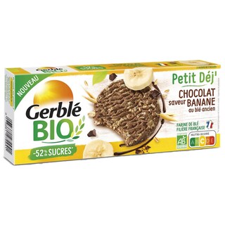 Gerble | Biscuiti bio cu ciocolata si aroma de banane 132g