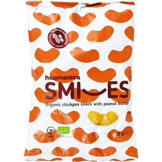 Smiles | Pufuleti bio din naut cu unt de arahide 50g