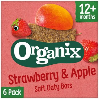 Organix | Batoane ecologice din ovaz cu capsuni si mere 180g