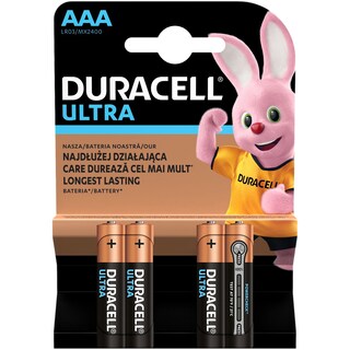 Duracell | Baterii alcaline Ultra AAA 4 bucati