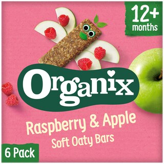 Organix | Batoane ecologice pentru copii 12+ din ovaz integral cu mere si zmeura 180g