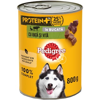 Pedigree | Hrana umeda completa cu rata si vita pentru caini adulti 800g