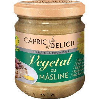 Capricii si Delicii | Pasta vegetala cu seminte de floarea-soarelui si masline 180g