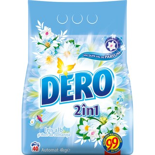 Dero | 2in1 | Detergent automat pudra 2in1 iris alb si flori de romanita 4kg