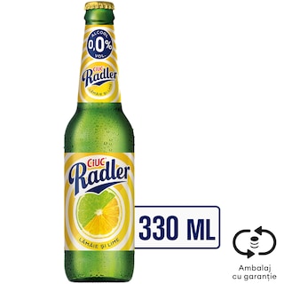 Ciuc Radler | Bere fara alcool cu suc de lamaie si lime 330ml