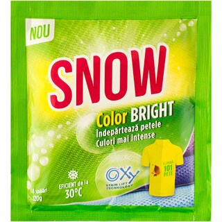 Snow | Detergent pudra pentru indepartarea petelor Color bright 120g