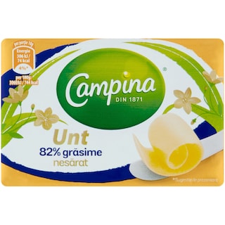 Campina | Unt 82% grasime nesarat  200g