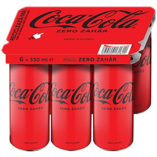 Coca-Cola Zero Zahar | Bautura carbogazoasa cu indulcitori 6x330ml