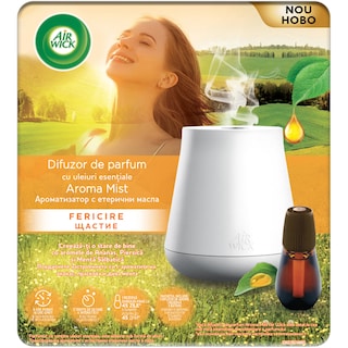 Air Wick | Aroma Mist | Difuzor parfum cu uleiuri esentiale Aroma Mist ananas, piersica si menta salbatica 20ml