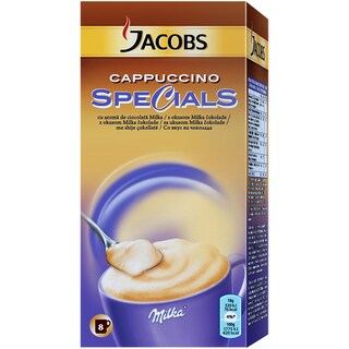Jacobs | Cafea instant capuccino special milka 8 plicuri 144g
