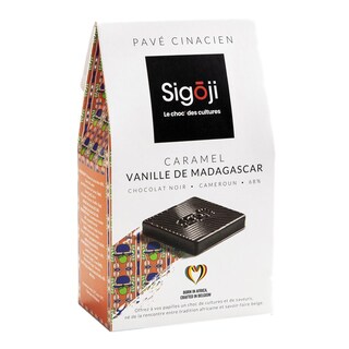 Sigoji | Ciocolata neagra cu caramel si vanilie de Madagascar 100g